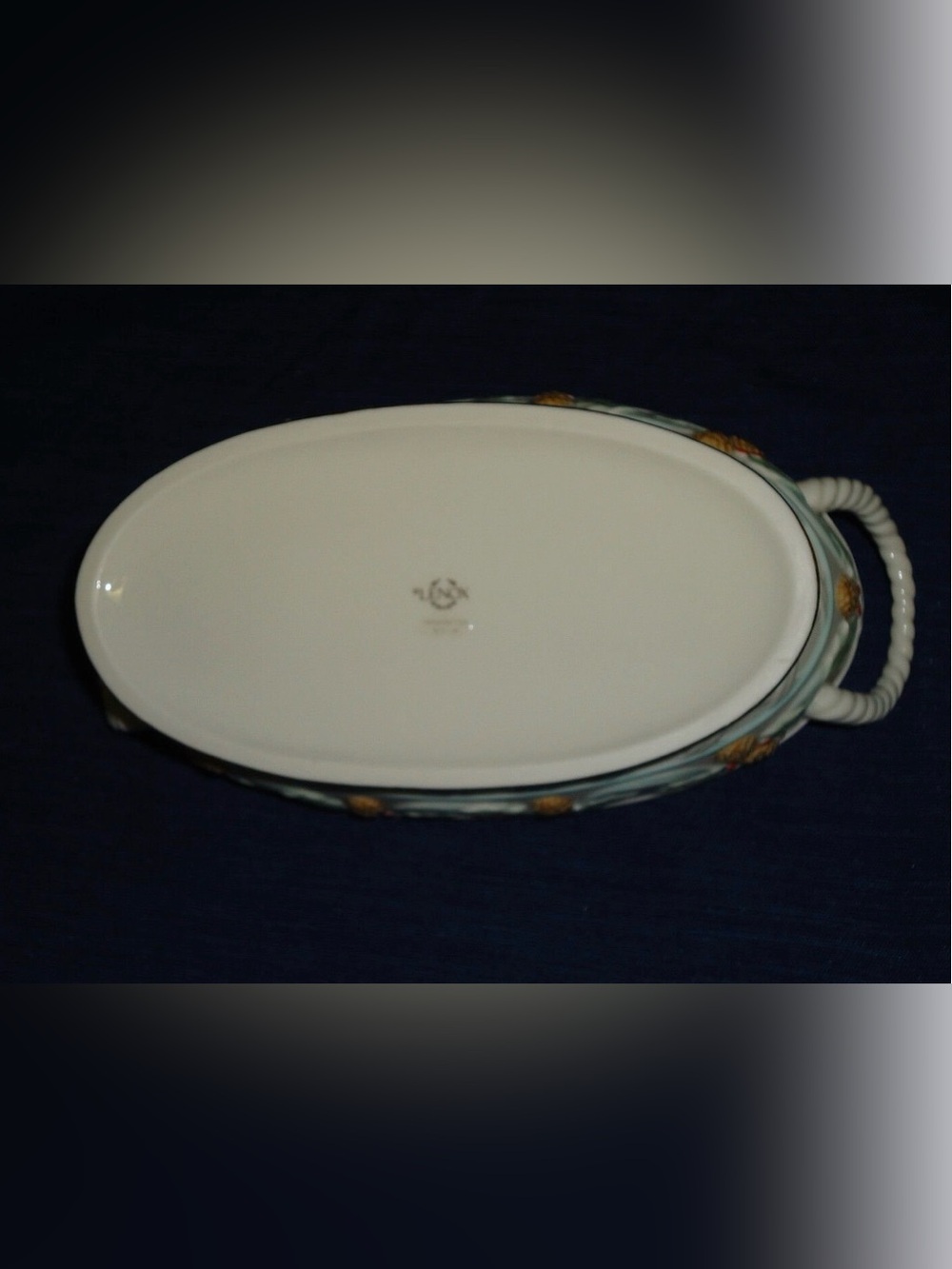 Lenox Oval Pinecone Dish With Braided Handles Beautiful Vintage - Picture 3 of 10